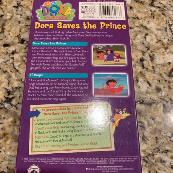 Dora The Explorer: Dora Saves The Prince VHS - Picture 2 of 2